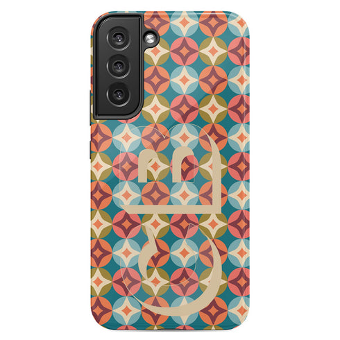 Retro Custom 3D Initials Galaxy Case